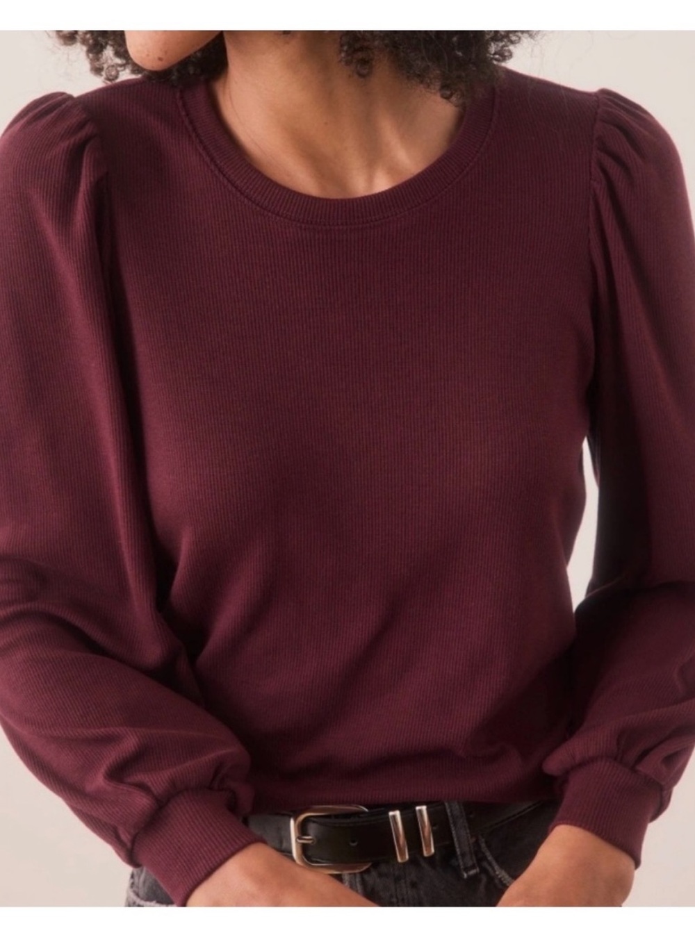Marine Layer Medium Lexi Top Burgundy Maroon Preppy Office Business Casual